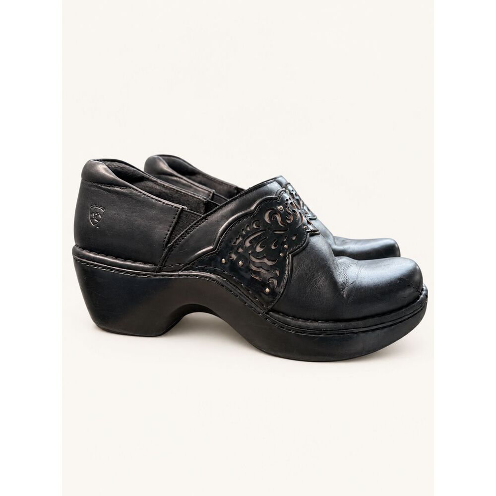 Ariat Tambour Black Leather Clogs – Size 9 (Tons of Life Left!)